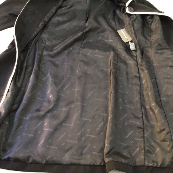 BEECHERS Brook Long black Blazer Jacket White ecru Pockets Small contemporary - Picture 8 of 15